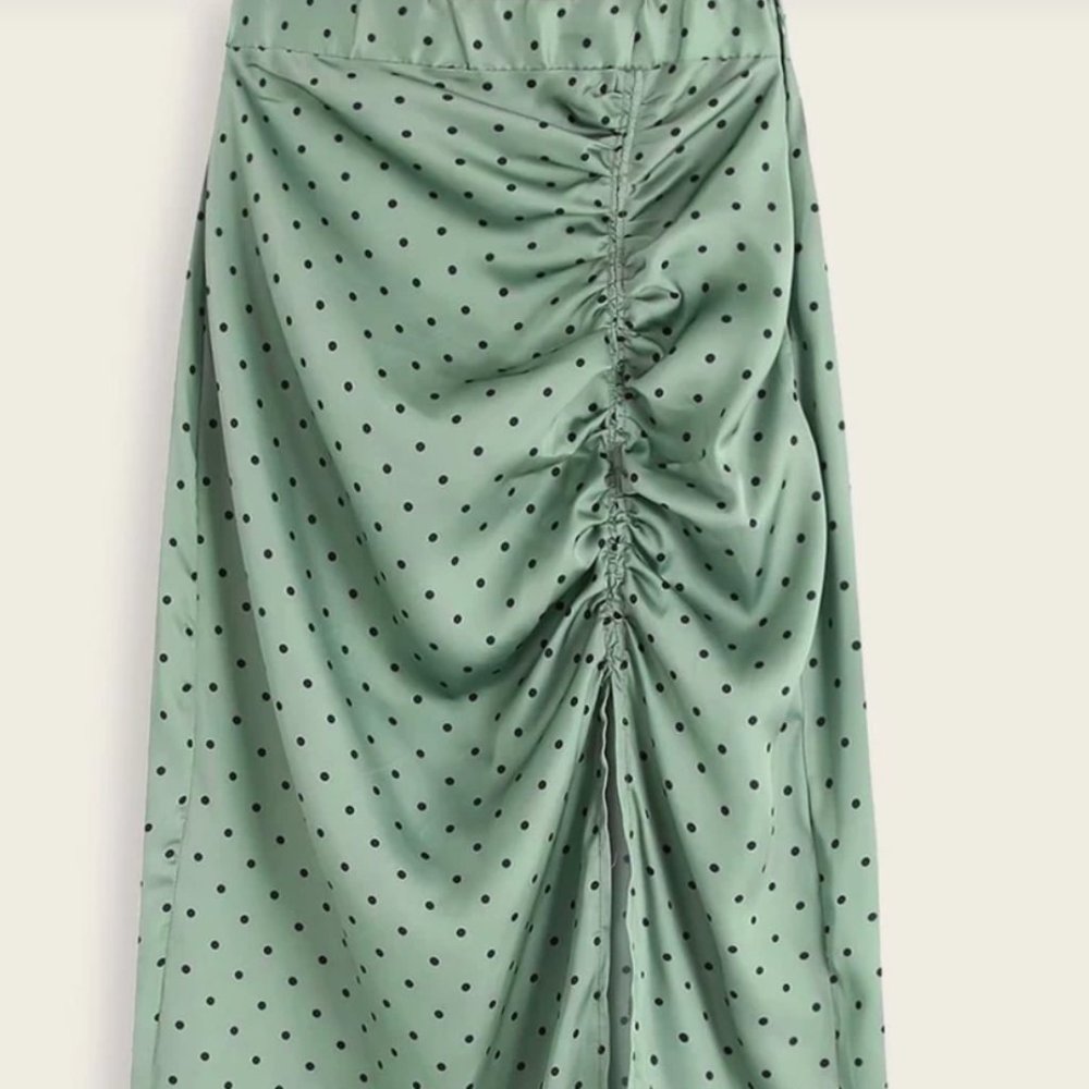 Satin Silk Polka Dot Skirt